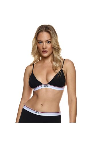 Γυναικείο Σουτιέν MED GIO - Τρίγωνο - Μαύρο - Regular Fit - Cotton - Cup B