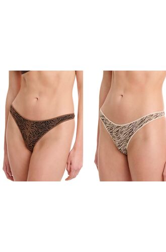 Γυναικείο String slip Walk - Multicolor - Ίνες bamboo - 2 pack - Regular Fit - Lycra