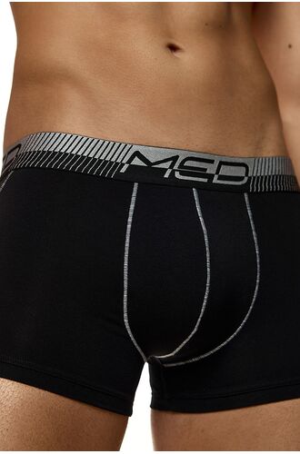 MED Ανδρικό boxer MORGAN - Μαύρο - Ασημί λάστιχο - Regular Fit - Modal