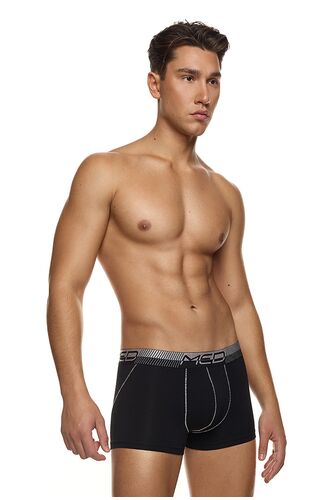 MED Ανδρικό boxer MORGAN - Μαύρο - Ασημί λάστιχο - Regular Fit - Modal