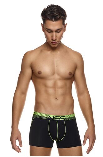 MED Ανδρικό boxer MORGAN - Μαύρο - FLUO LIME λάστιχο - Regular Fit - Modal