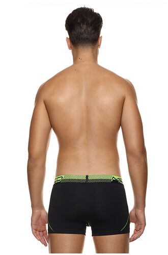 MED Ανδρικό boxer MORGAN - Μαύρο - FLUO LIME λάστιχο - Regular Fit - Modal