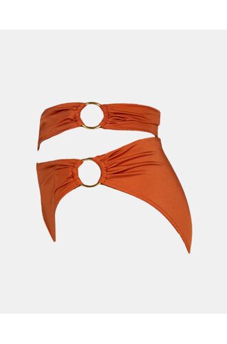 Γυναικείο - Ψηλόμεσο μαγιό slip Rock Club - Terracotta - Σλιπ  με κρίκους - Regular Fit - Lycra