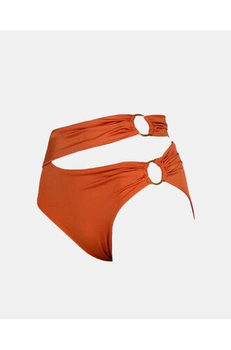 Γυναικείο - Ψηλόμεσο μαγιό slip Rock Club - Terracotta - Σλιπ  με κρίκους - Regular Fit - Lycra
