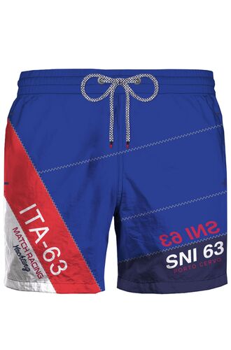 Ανδρικό Μαγιό Nautica Italiana - Μπλε Shorts - Σχέδιο με λογότυπο