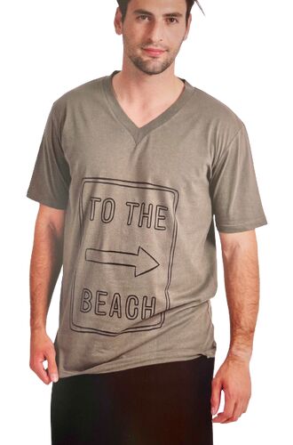 Ανδρική πυτζάμα Happy Family - Χακί - Κοντό Μπλε Παντελόνι