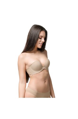 Σουτιέν στράπλες Luna Miracle One - Μπεζ χωρίς ραφές - Τέλειο Κράτημα - Χωρίς Μπανέλα
