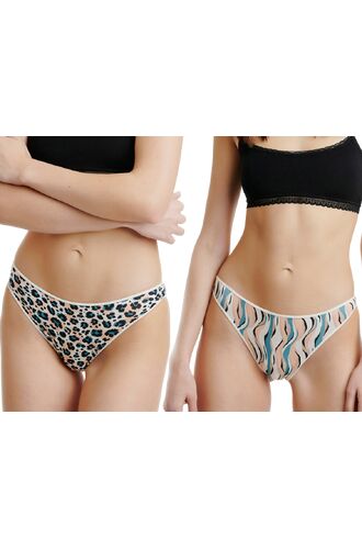 Γυναικείο brazil slip Walk - Multicolor Brief από ίνες bamboo - 2 pack