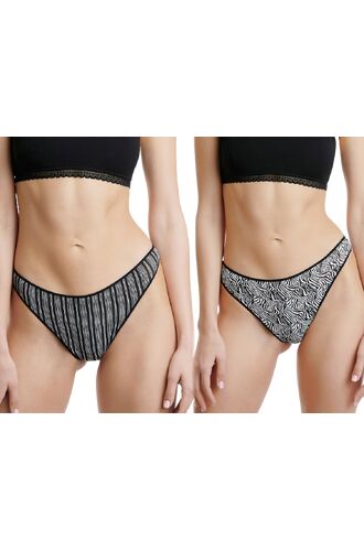 Γυναικείο brazil slip Walk - Multicolor Brief από ίνες bamboo - 2 pack