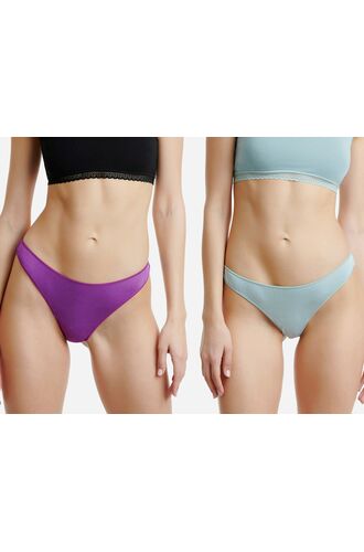 Γυναικείο brazil slip Walk - Μονόχρωμο Brief από ίνες bamboo - 2 pack