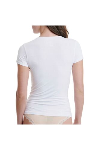 Γυναικείο κοντομάνικο Walk - Λευκό T-shirt bamboo με λαιμόκοψη