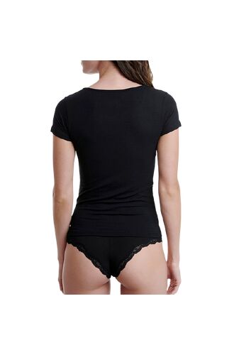 Γυναικείο κοντομάνικο Walk - Μαύρο T-shirt bamboo με λαιμόκοψη