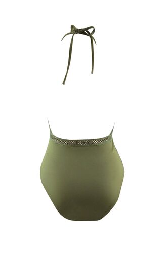 Γυναικείο μαγιό ολόσωμο Rock Club - Χακί - V Neck - Κρουαζέ