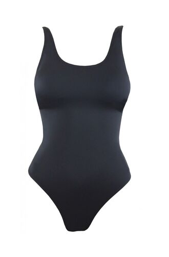 Γυναικείο μαγιό ολόσωμο Rock Club - Μαύρο - Ψηλό κόψιμο