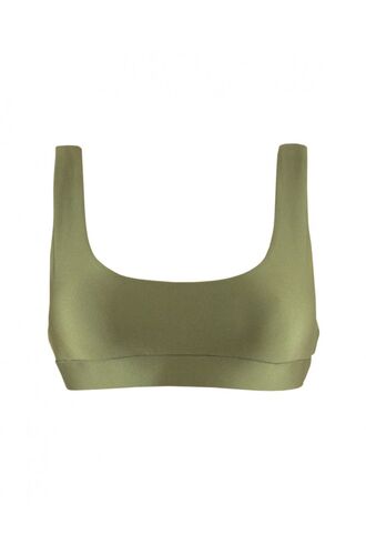 Μαγιό αθλητικό Rock Club - Χακί γυαλιστερό - Μπουστάκι