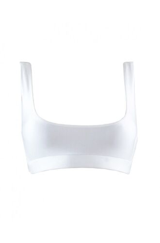 Μαγιό αθλητικό Rock Club - Λευκό γυαλιστερό - Μπουστάκι