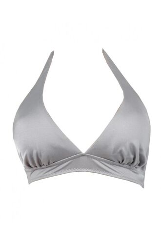 Μαγιό τρίγωνο Rock Club - Ασημί τοπ Bikini - Μεγάλο στήθος