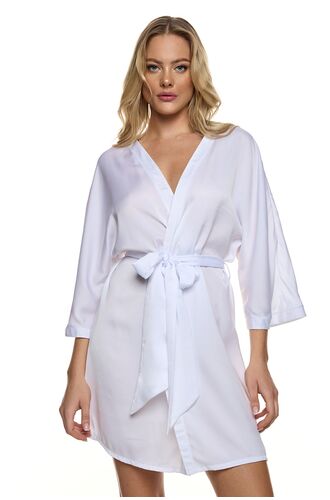 Γυναικεία Νυφική ρόμπα Bride MED - Σατέν Λευκή - Regular Fit - Polyester