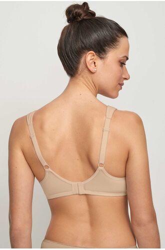 Γυναικείο αθλητικό Σουτιέν Promise - Μπεζ - Regular Fit - Polyester - Cup D E - Μεγάλα Μεγέθη