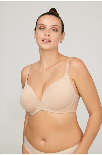 Γυναικείο Σουτιέν Promise - Μπεζ - Regular Fit - Polyester - Cup D E - Μεγάλα Μεγέθη