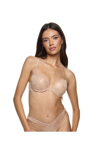 Γυναικείο Σουτιέν Push Up MED PATIE - PINK GOLD με δαντέλα - Regular Fit - Polyester - Cup B