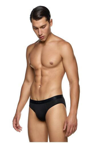 MED Ανδρικό slip EVAN - Μαύρο -  Fashion Μαύρο λάστιχο - Regular Fit - Modal