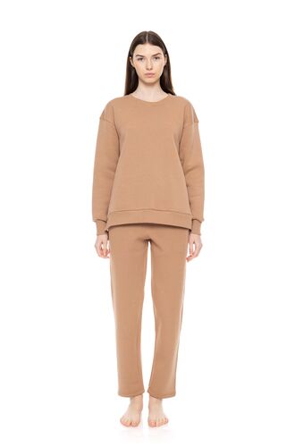 Γυναικεία Φόρμα Pink Label - Χρυσή Φούτερ - Polyester  - Regular Fit