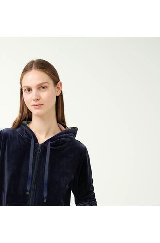 Γυναικεία φόρμα Vamp - Homewear Set - Μπλε Βελούδο - Regular Fit - Cotton