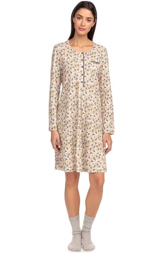 Γυναικείο νυχτικό Vamp - Γκρι - Σχέδιο - Cotton