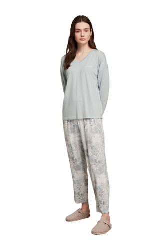 Γυναικεία πυτζάμα Catherine's - Εμπριμέ - Γαλάζια