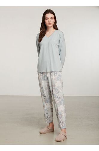 Γυναικεία πυτζάμα Catherine's - Εμπριμέ - Γαλάζια