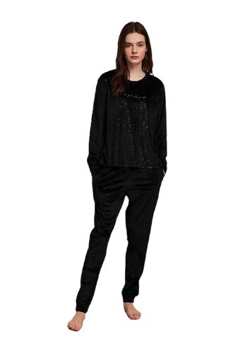 Γυναικεία πυτζάμα Penye Mood  - Μαύρη
