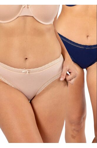 Γυναικείο Hipster Slip Dorina Lila - Cotton - Set 2 Pack