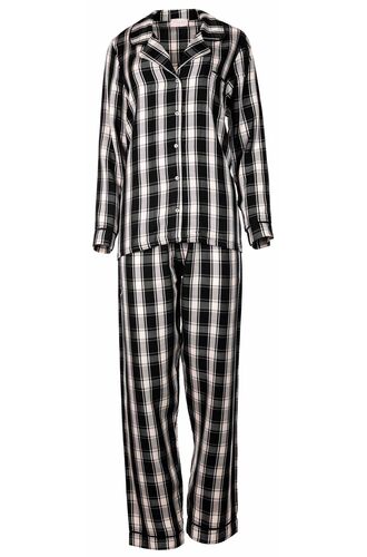 Γυναικεία Πυτζάμα Pink Label - Μαύρη - Καρό