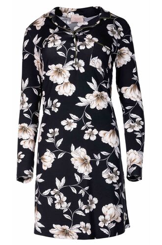 Γυναικείο Νυχτικό Pink Label - Μαύρο - Floral