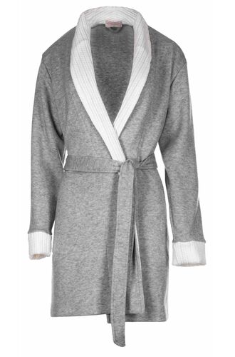 Γυναικεία Ρόμπα Pink Label - Fleece - Γκρι - Μακρύ Μανίκι