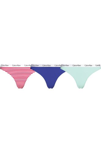 Γυναικεία String Calvin Klein - Λευκό λάστιχο - 3 pack