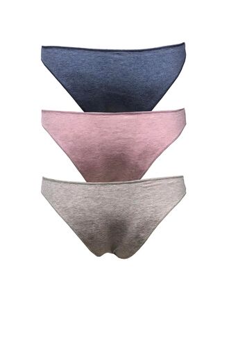Γυναικείο Slip Mini Κανονικό Cotonella - Σιέλ/Μπλε/Σάπιο Μήλο - Οικολογικό βαμβάκι - 3 Τεμάχια