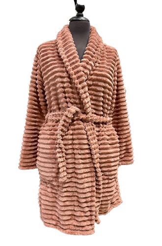 Γυναικεία Ρόμπα Pink Label - Fleece - Σάπιο Μήλο - Μακρύ Μανίκι