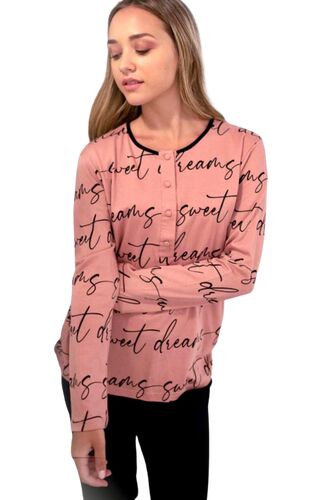 Γυναικεία πυτζάμα Happy Family - Σάπιο Μήλο - Μονόχρωμο Μαύρο Παντελόνι