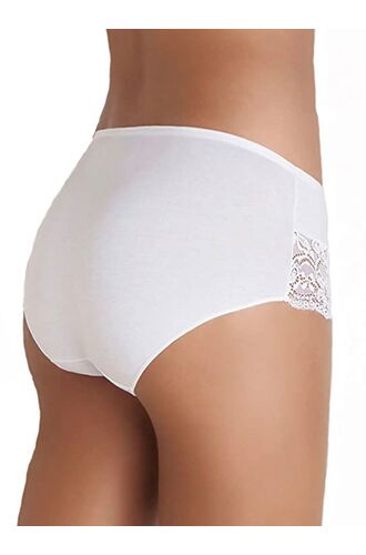 Γυναικείο midi slip Cotonella - Ψηλόμεσο - Οικολογικό βαμβάκι - 2 pack - Λευκό