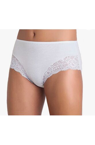 Γυναικείο midi slip Cotonella - Ψηλόμεσο - Οικολογικό βαμβάκι - 2 pack - Λευκό