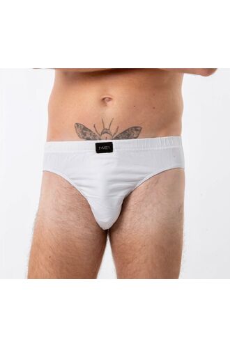Ανδρικό slip MEI - Λευκό - Cotton - Εσωτερικό Λάστιχο