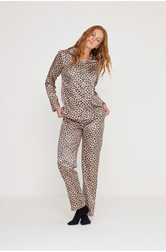 Γυναικεία πυτζάμα Noidinotte - Σατέν Σεμιζιέ - Animal Print - Regular Fit - Polyester