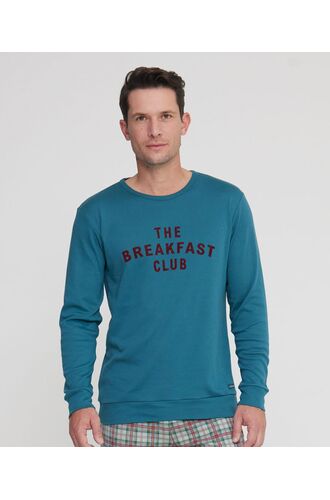 Ανδρική πυτζάμα Noidinotte - Πετρόλ - Καρό παντελόνι - Regular Fit - Cotton