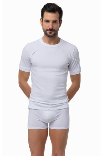 Ανδρικό φανελάκι Minerva Sporties - Λευκό - Κοντομάνικο - 2 Pack - Regular Fit - Cotton