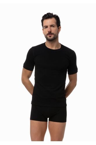 Ανδρικό φανελάκι Minerva Sporties - Μαύρο - Κοντομάνικο - 2 Pack - Regular Fit - Cotton