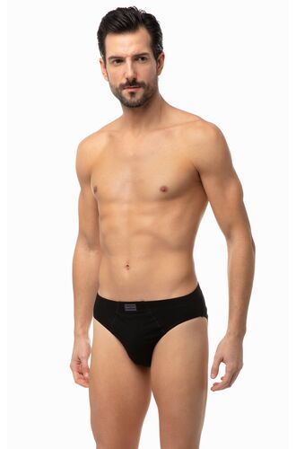 Ανδρικό slip Minerva - Sporties - Μαύρο Εσωτερικό Λάστιχο - 3 pack - Regular Fit - Cotton