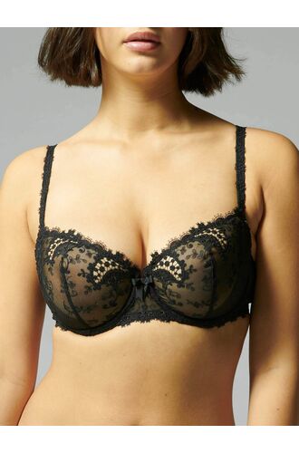 Γυναικείο σουτιέν Simone Pérèle - Μαύρο - Χωρίς ενίσχυση - Half Cup C D E - Polyester - Regular Fit