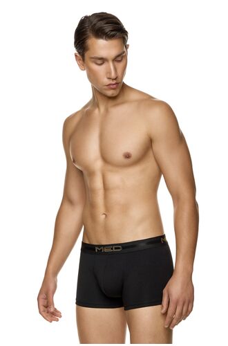 MED Ανδρικό boxer - Μαύρο -  Fashion λάστιχο με Logo - MULTIPACK x3- Regular Fit - Modal